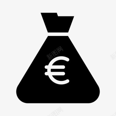 投资保险预算袋子欧元图标图标