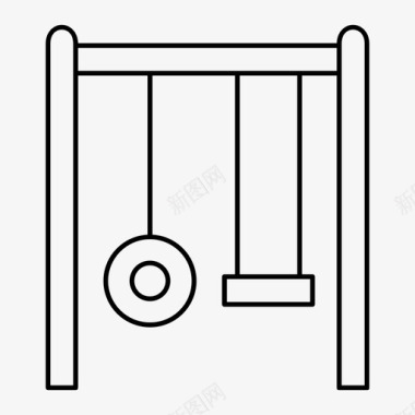 秋千儿童公园游戏图标图标
