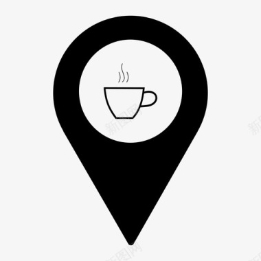 茶馆咖啡角别针图标图标