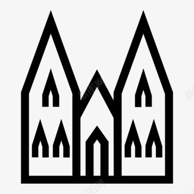 科隆大教堂建筑教堂图标图标