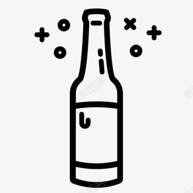 瓶装啤酒酒精饮料图标图标