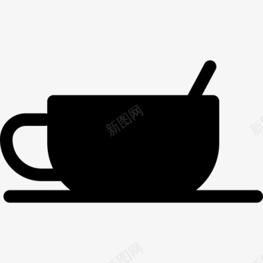 带勺子的咖啡食物教育性图标图标