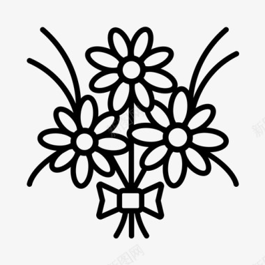 花束花朵新娘图标图标