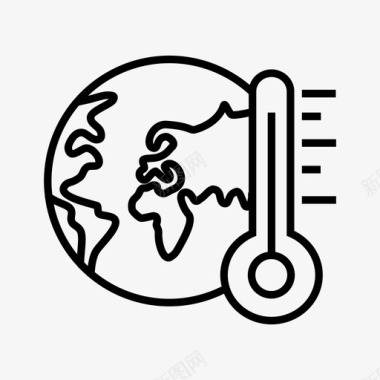 地球环境全球变暖地球温度生态学图标图标