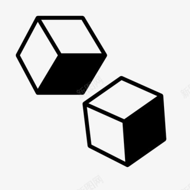 砖块拼贴掷骰子三维方块三维模型图标图标