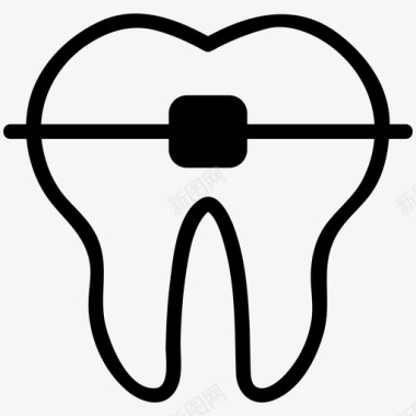 刷牙的牙齿牙套牙科牙医图标图标