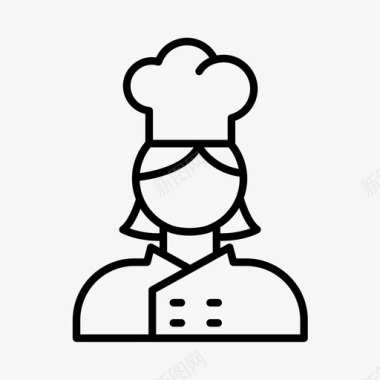 烹饪厨师面包师咖啡馆图标图标