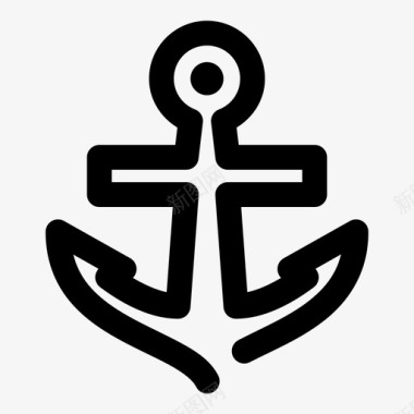 海水产品锚航海海盗图标图标