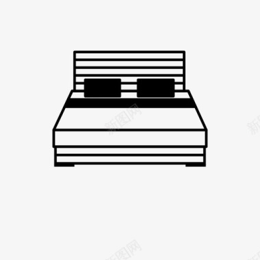 大床枕头睡觉图标图标
