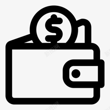 硬币钱黄金钱包银行硬币图标图标