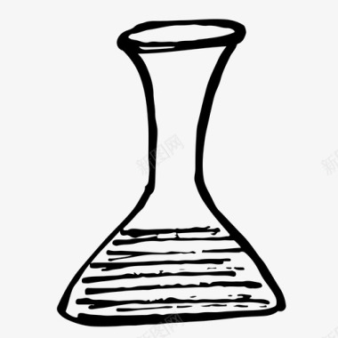 烧瓶化学手绘图标图标
