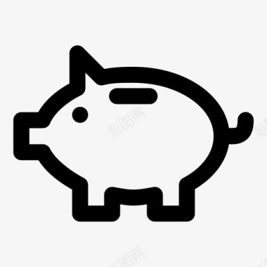 小猪银行动物硬币图标图标