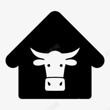 牧场气候奶牛场农业牛图标图标