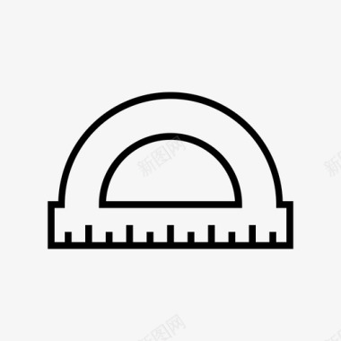 几何苹果量角器几何学尺子图标图标