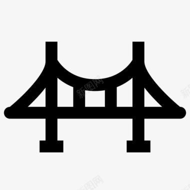 桥梁PNG桥梁建筑栈桥图标图标