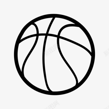 手绘篮球徽章篮球涂鸦手绘图标图标