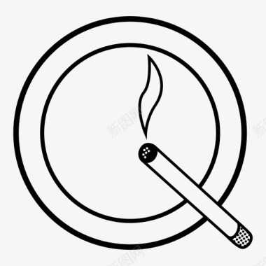 烟灰缸香烟烟盒图标图标
