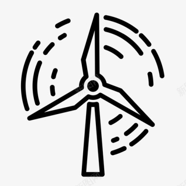 能源图标风力涡轮机能源可再生能源图标图标