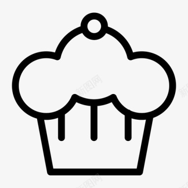甜品庆祝纸杯蛋糕图标图标