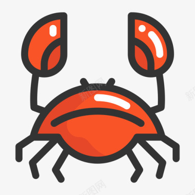 手绘线条蔬菜螃蟹-Crab图标
