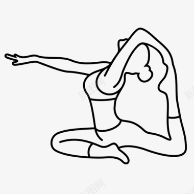 瑜伽式体式王鸽式单腿图标图标