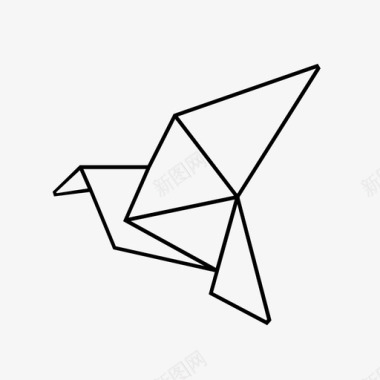鸟折纸动物飞行图标图标