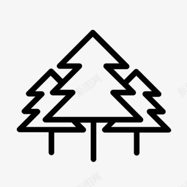 圣诞树大自然树木图标图标