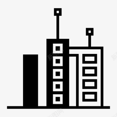 房地产黄金地段建筑物公寓办公室图标图标