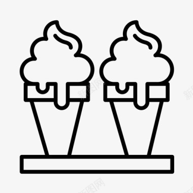 意大利冰淇淋佛罗伦萨美食图标图标