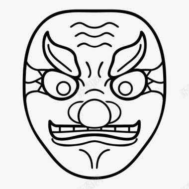 亚洲恐怖面具恶魔魔鬼图标图标
