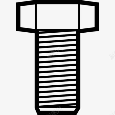 螺母螺钉紧固件五金工具粗体线图标图标