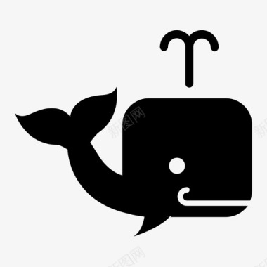 鲸鱼喷水孔图标图标