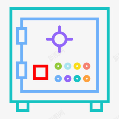 银行办理银行保险箱银行保险库保管箱图标图标