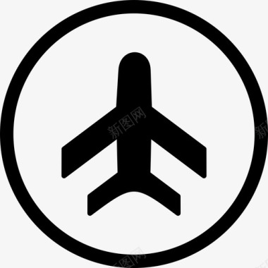 飞机圆圈飞行图标图标