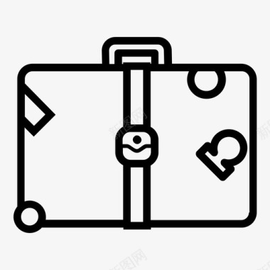 行李箱带锁贴纸图标图标