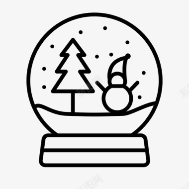 雪人和树圣诞节装饰图标图标