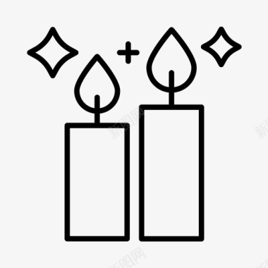 立体圣诞节快乐蜡烛天主教装饰图标图标