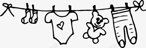 晾衣绳婴儿婴儿淋浴图标图标