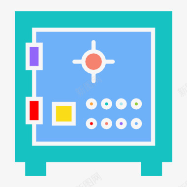 银行办理银行金库银行保险箱储物柜图标图标