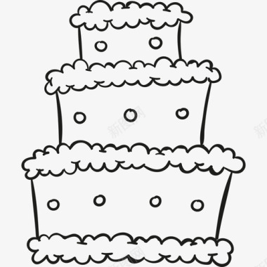 三层蛋糕食物小酒馆和餐厅图标图标