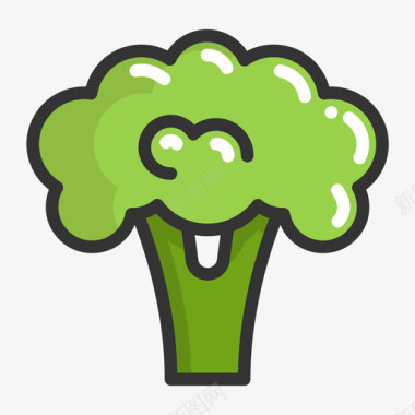 手绘线条蔬菜西兰花-Broccoli图标