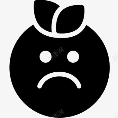 水果矢量悲伤表情情绪图标图标