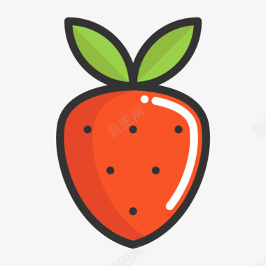 水果矢量草莓-Strawberry图标