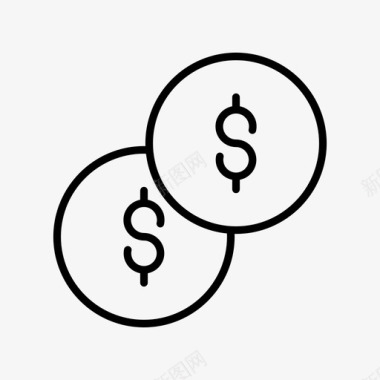 美元小图标硬币美元钱图标图标