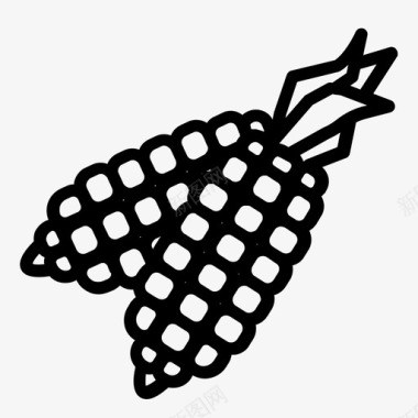 印度玉米装饰燧石图标图标
