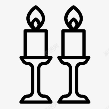 蜡烛装饰火图标图标