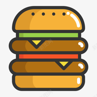 水果水彩画汉堡包-Burger图标