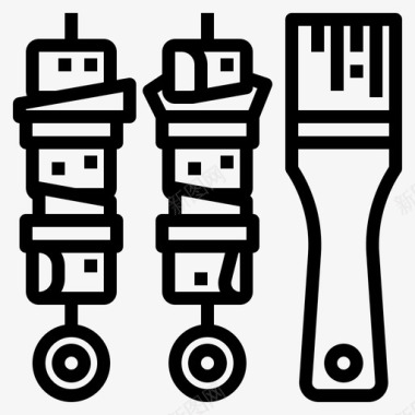 宵夜烧烤烧烤刷子聚会图标图标