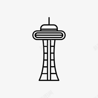 西雅图建筑餐厅图标图标