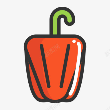 水果水彩画辣椒-Bell Pepper图标